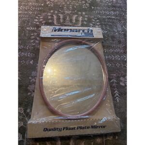 Vintage Monarch Pink Oval Wall Mirror Quality Float Plate Glass Made in USA NEW